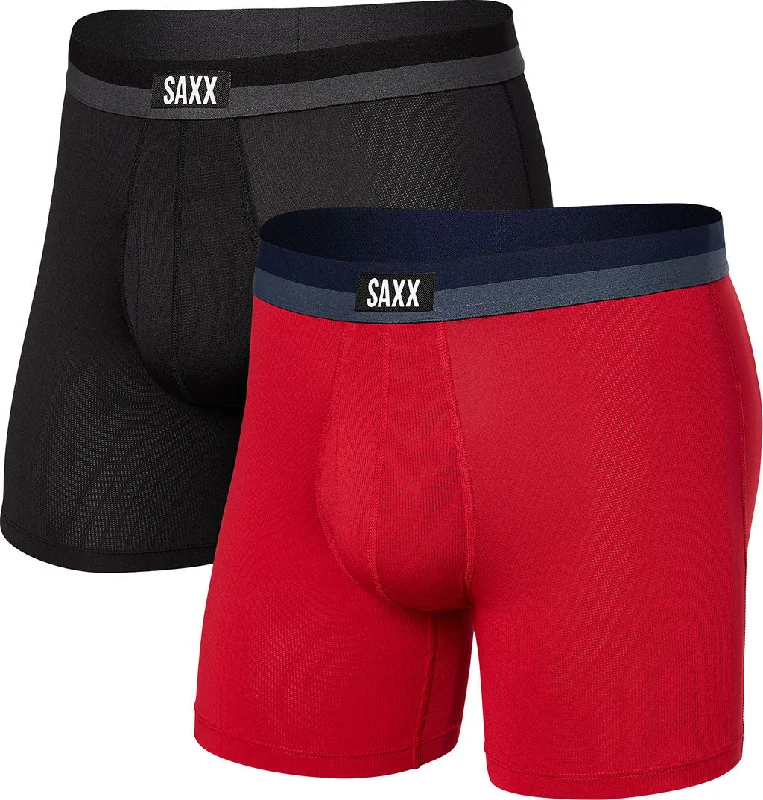 Sport Mesh Boxer Brief Fly 2 Pack - Men's|-|Boxeurs longs avec ouverture Sport Mesh Ensemble de 2 - Homme