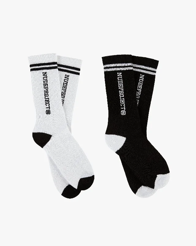 VARSITY SOCKS WHITE/BLACK