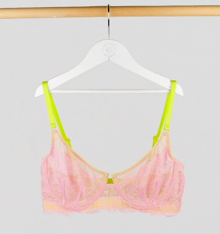 Blossom mesh w. pink & lemon non pad balconette bra