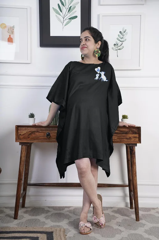 Black Rayon MaternityKaftan - Foxling