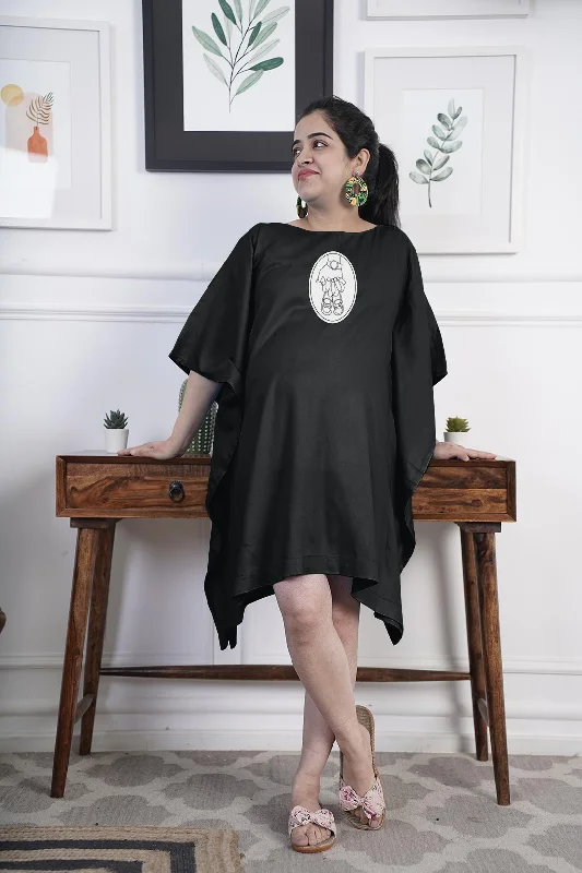 Black Rayon MaternityKaftan - Nirvana