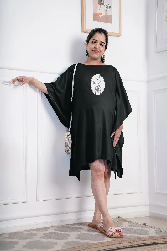 Black Rayon MaternityKaftan - Nirvana