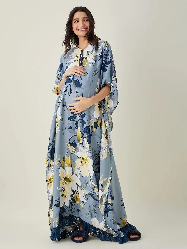 Blue Blossom Nursing Kaftan