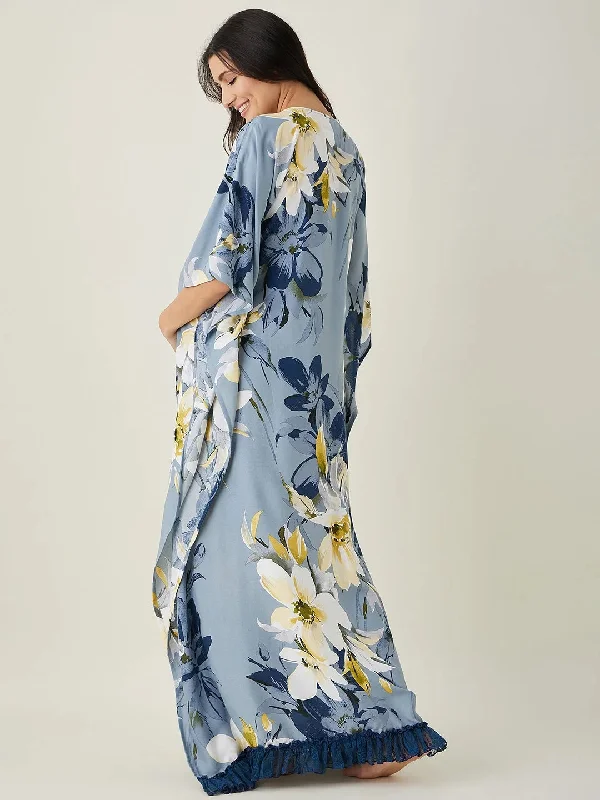 Blue Blossom Nursing Kaftan