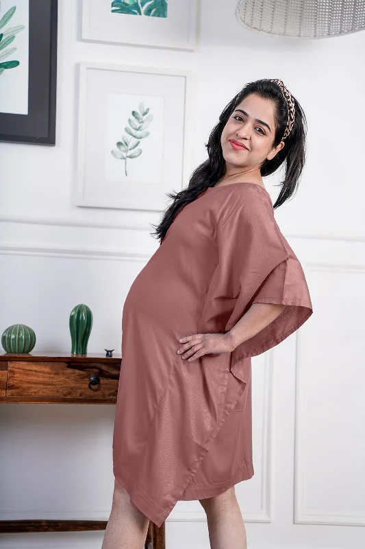 Blush Rayon MaternityKaftan - Solid