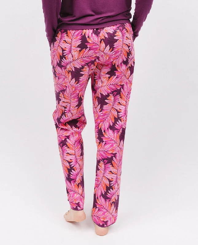 Carina Palm Leaf Print Pyjama Bottoms