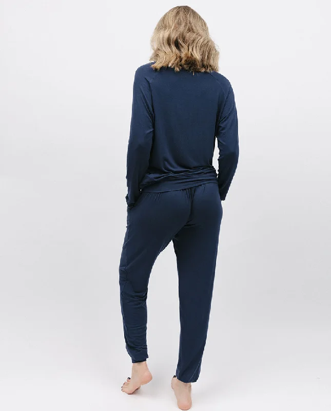 Navy Jersey Pyjama Bottoms