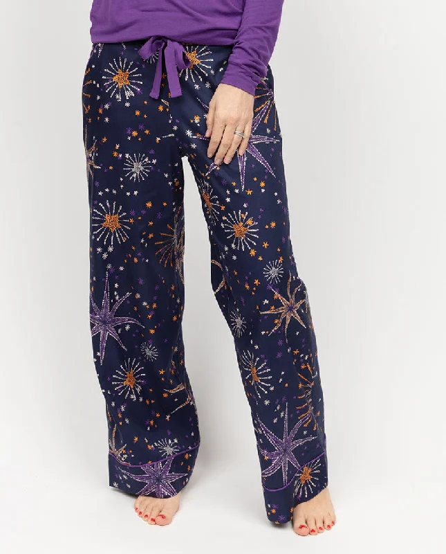 Edie Womens Fireworks Print Wide Leg Pyjama Bottoms