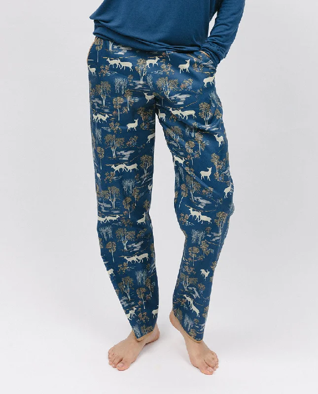 Fawn Blue Woodland Print Pyjama Bottoms