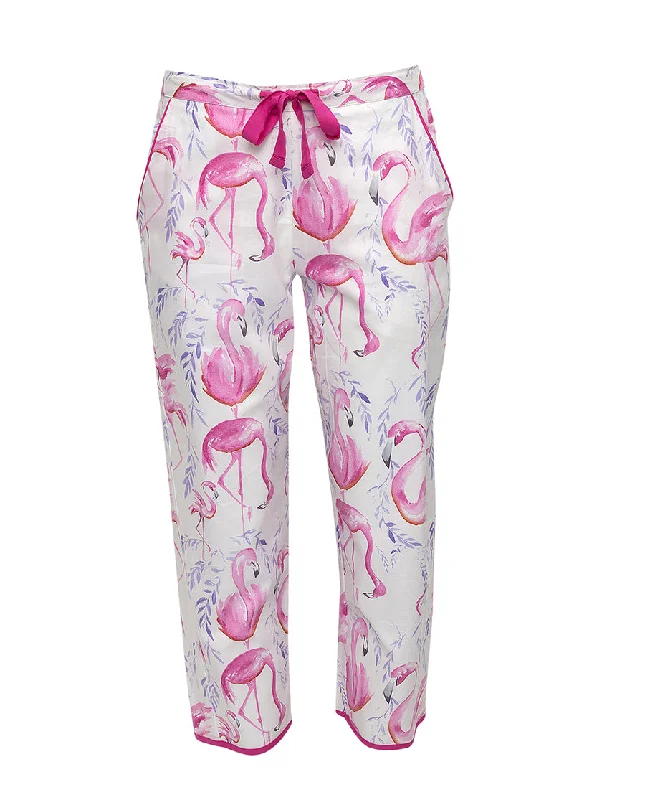 Fifi Flamingo Print Cropped Pyjama Bottoms