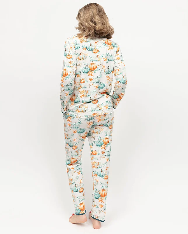 Goldie Womens Pumpkin Printed Jersey Pyjama Bottoms