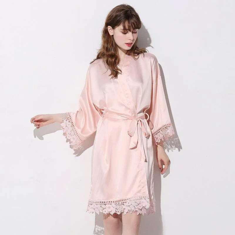 Luxurious Lace Spa Collection Plush Silk Robe