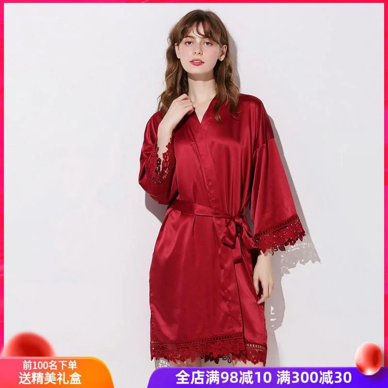 Luxurious Lace Spa Collection Plush Silk Robe