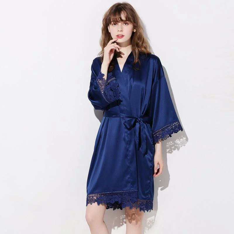 Luxurious Lace Spa Collection Plush Silk Robe