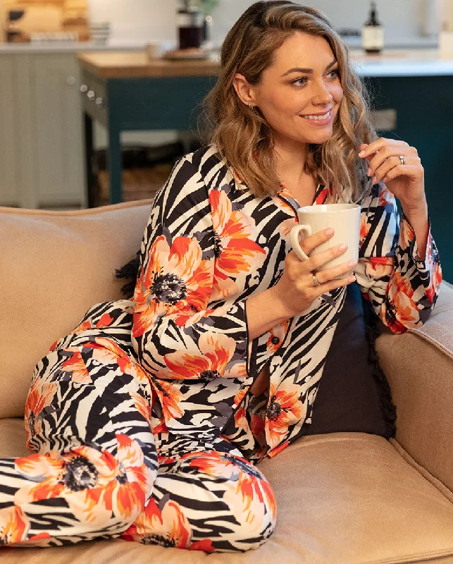 Nicole Animal Floral Print Pyjama Bottoms