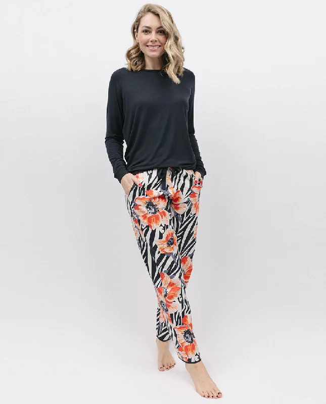 Nicole Animal Floral Print Pyjama Bottoms