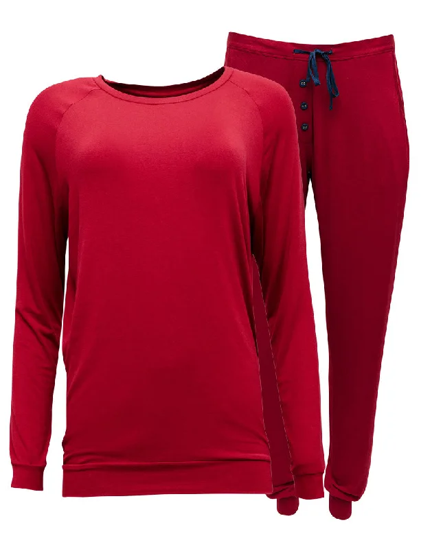 Red Slouch Jersey Pyjama Set