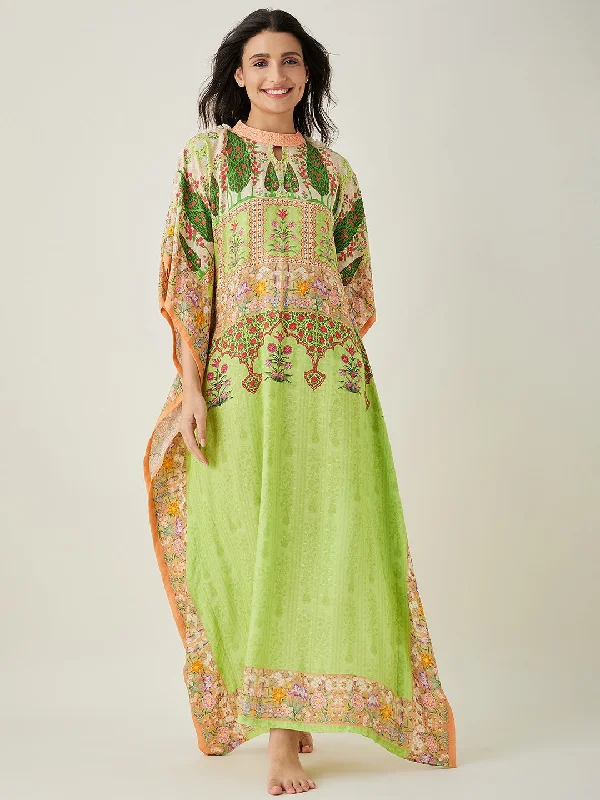 Green peach Serenade Printed Kaftan