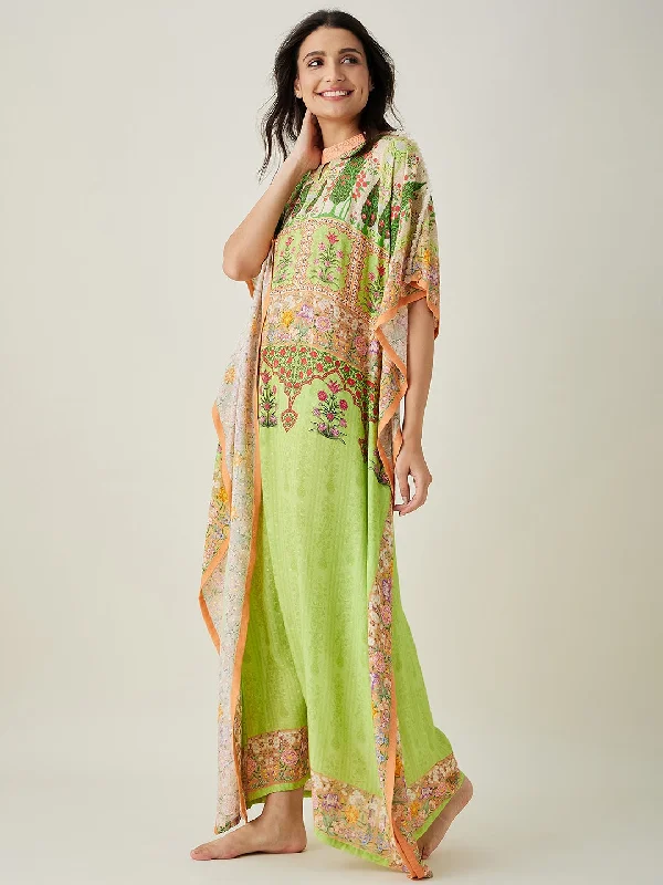 Green peach Serenade Printed Kaftan