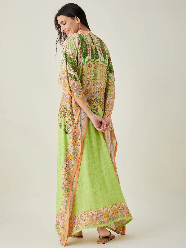 Green peach Serenade Printed Kaftan