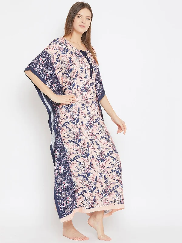 Peach Floral Maxi Kaftan