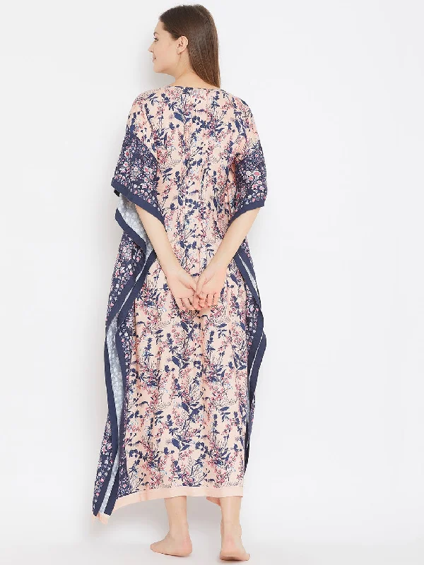 Peach Floral Maxi Kaftan