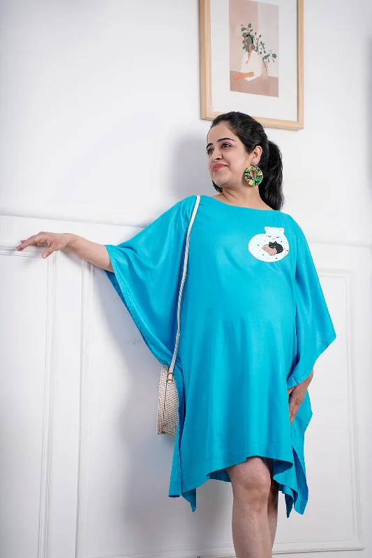 Turquoise Rayon MaternityKaftan - Kittens