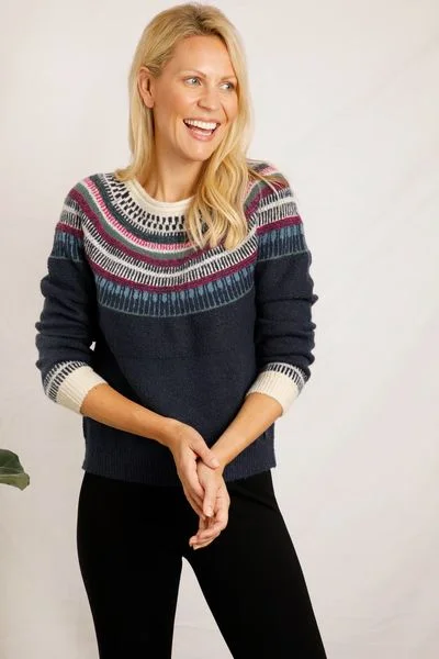 LOWELL PATTERNED JUMPER 202429-NAVY