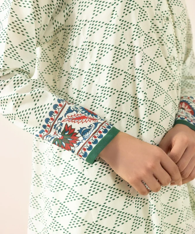 Printed Lawn Flared Shirt