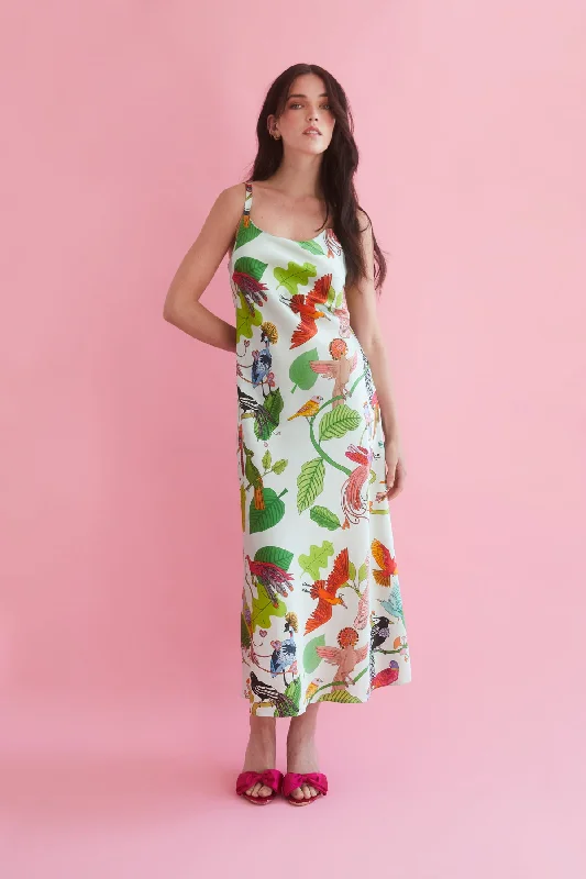 Birds of a Feather Silk Dress