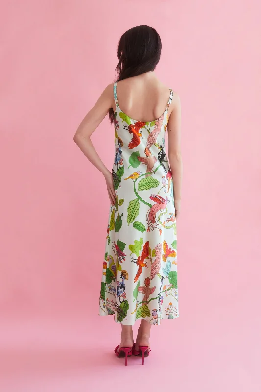 Birds of a Feather Silk Dress