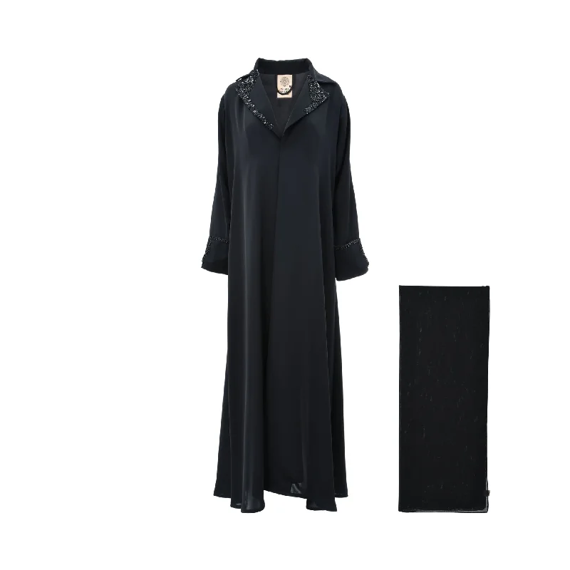 Nero Women's Evening Black & Crystal Abaya