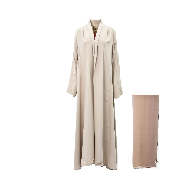 Nero Women's Daily Beige imprey Shella Abaya