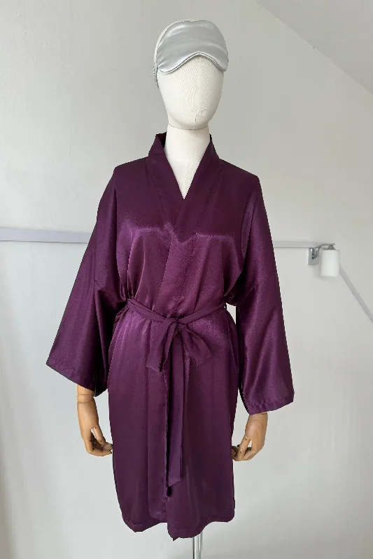 Classic Silk Robe M (Purple)