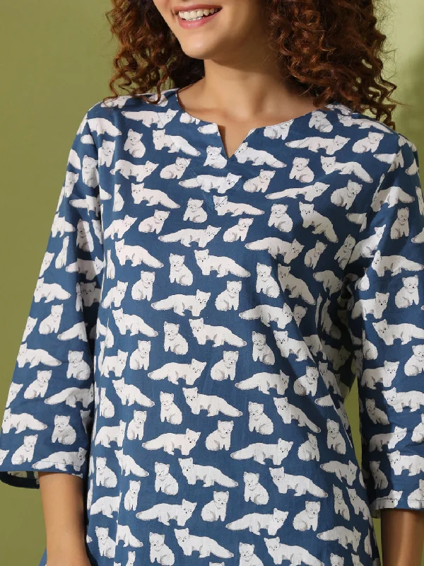 Blue panda  print loungewear set