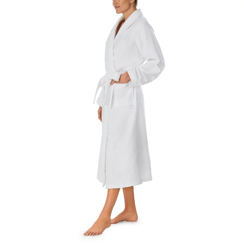 Eileen West Long Sleeve Long Wrap Velour Robe