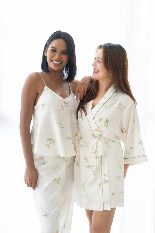 Evergreen Floral Robe