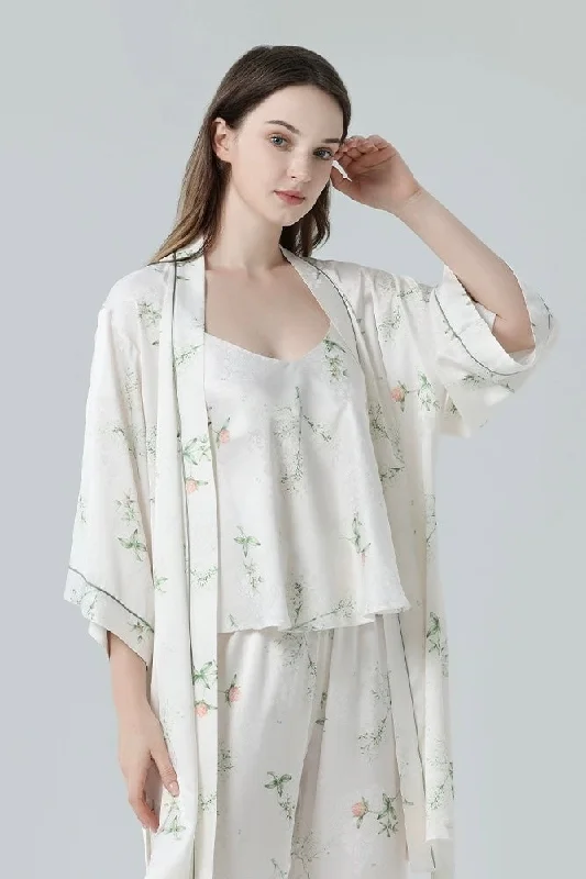 Evergreen Floral Robe