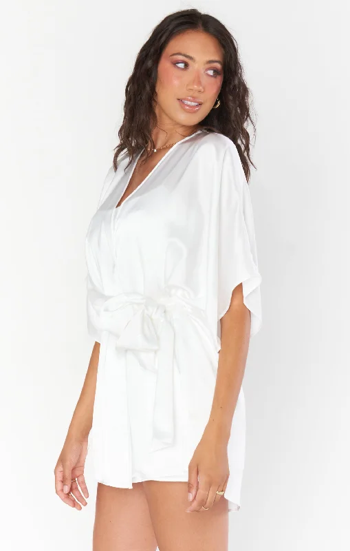 First Look Robe ~ Ivory Luxe Satin