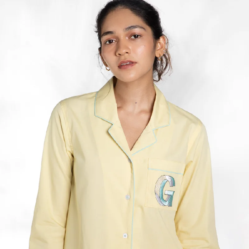 Lemonade Cotton Notched Collar Pyjama Set - Women