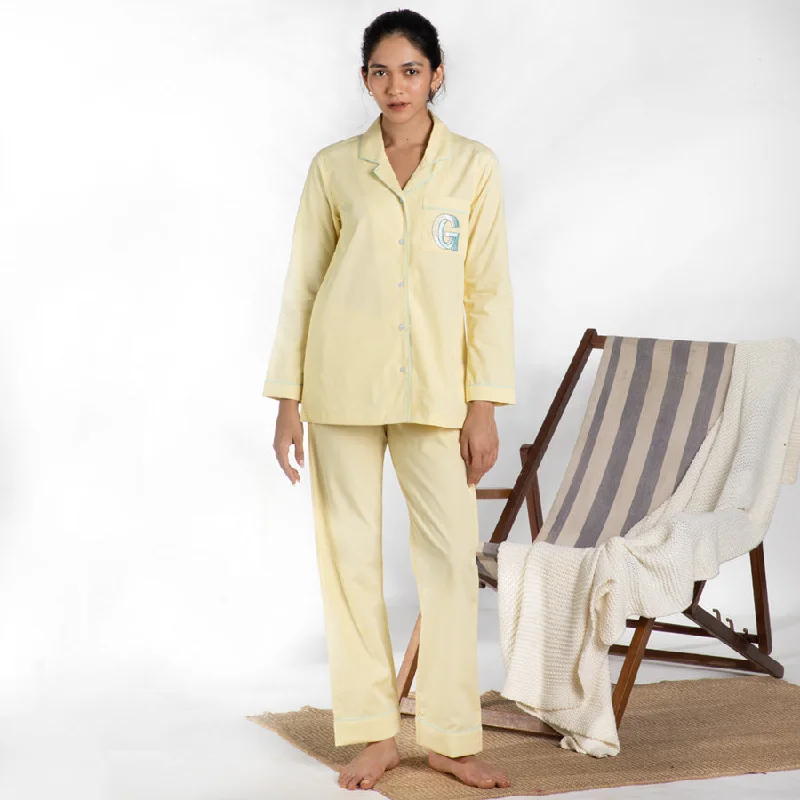 Lemonade Cotton Notched Collar Pyjama Set - Women