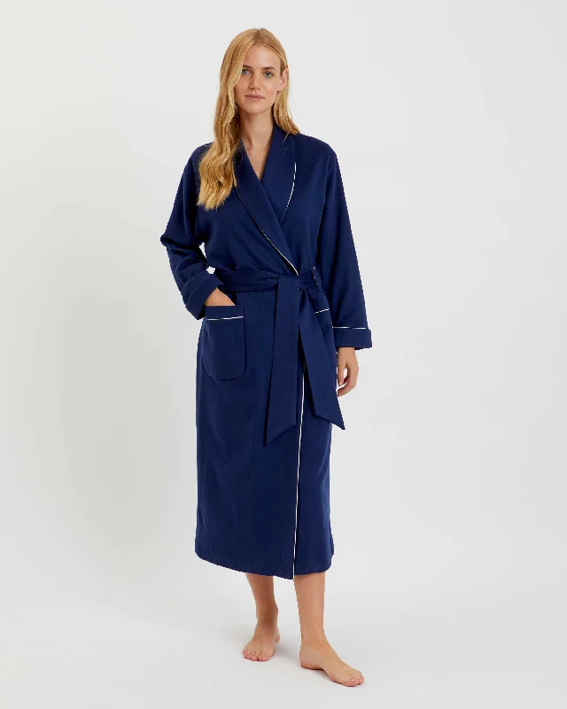 Women's Cashmere Robe - Navy