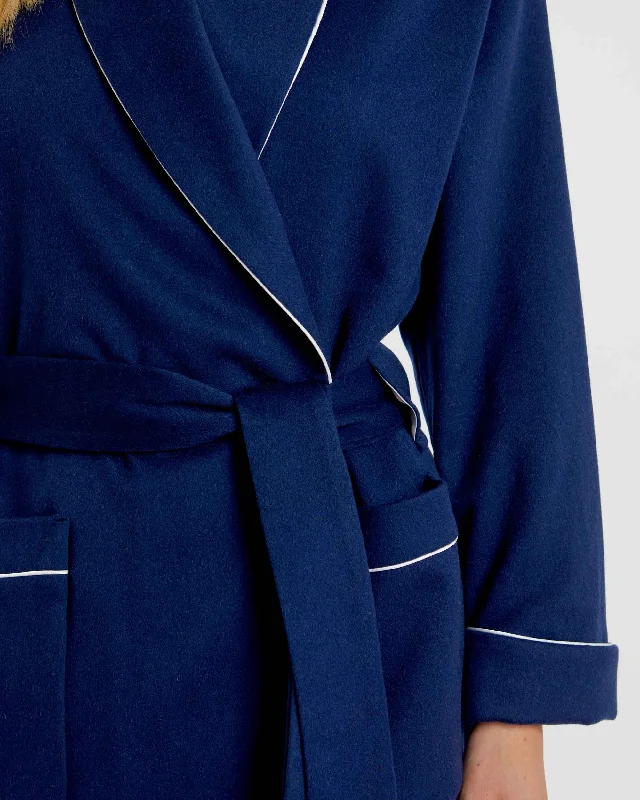 Women's Cashmere Robe - Navy