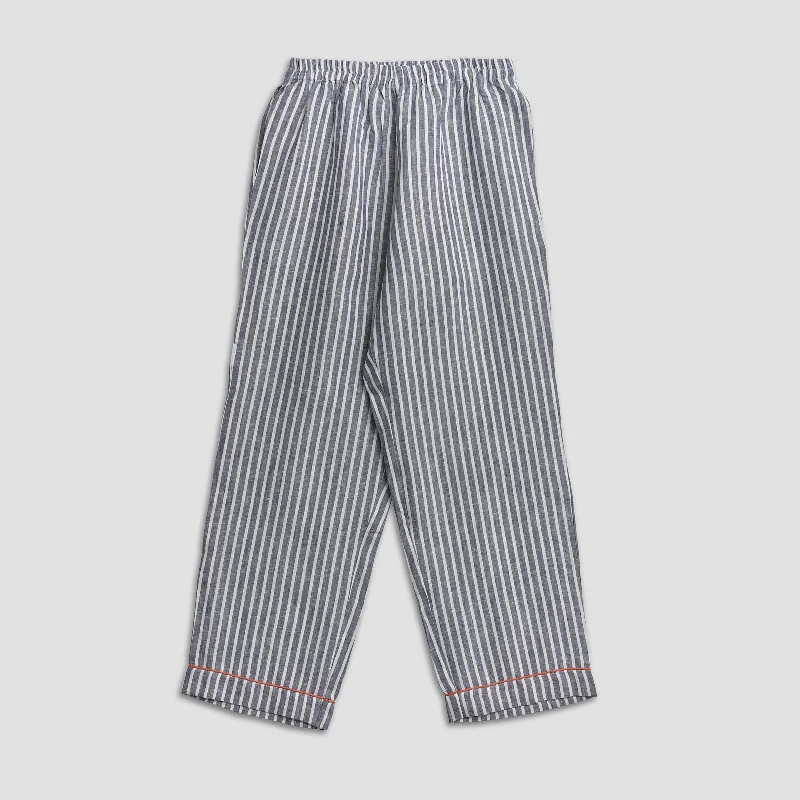 Midnight Stripe Linen Pyjama Trousers