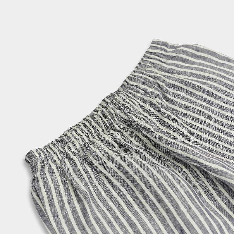 Midnight Stripe Linen Pyjama Trousers