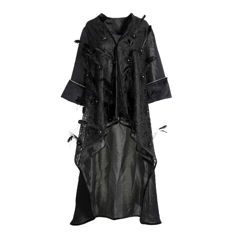 Fahm Women's Black Abaya, Free Size