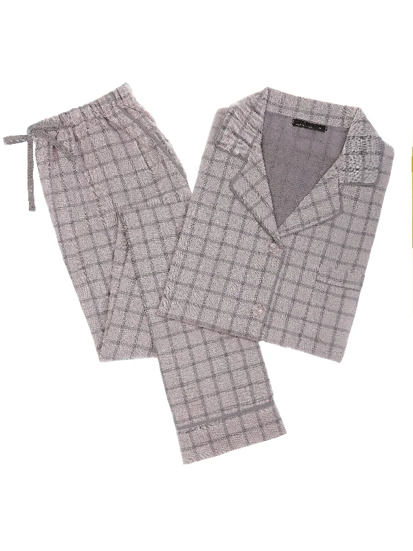 Windowpane Checks Pink-Gray / Small