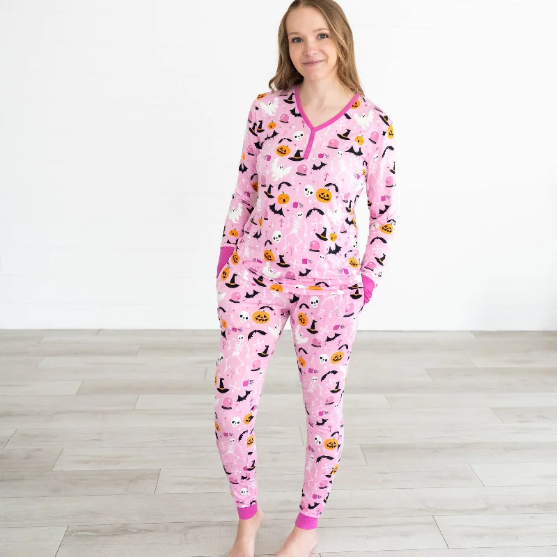 Pink Glowing Ghouls Women's Pajama Pants