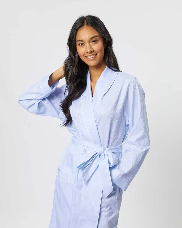 Women's Jacquard Short Dressing Gown - Blue