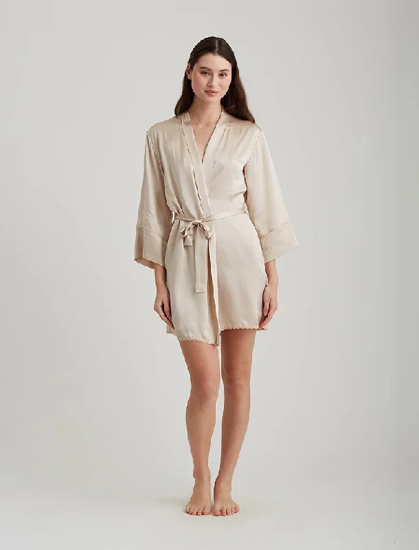 Washable Silk Short Robe